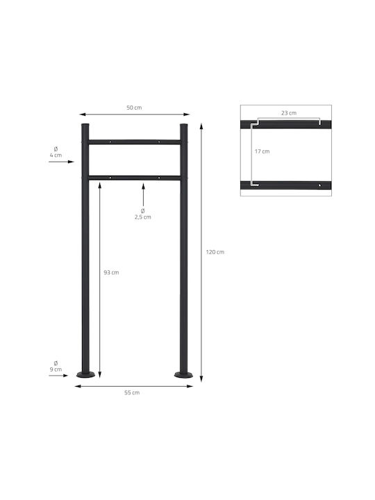 ML-Design Външна Пощенска Кутия Inox в Сив Цвят 37x37x11см