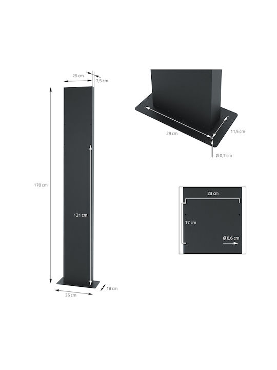 ECD Germany Γραμματοκιβώτιο Εξωτερικού Χώρου Inox σε Ροζ Χρώμα 37x36.5cm
