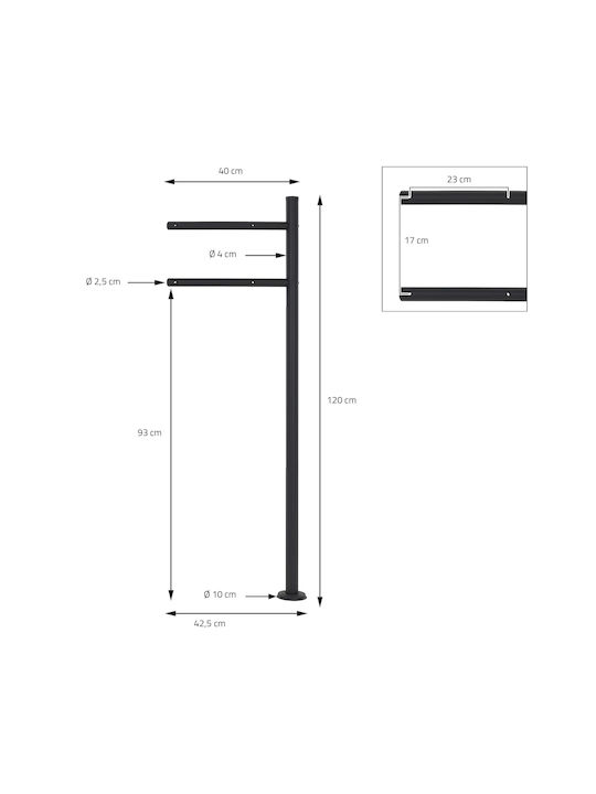 ML-Design Cutie Poștală pentru Exterior Inox în Culoarea Gri 37x37x11cm