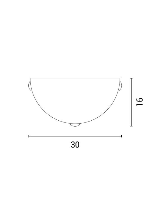 Eurolamp Eris Classic Lamp Wall with Socket E27 White 30x30cm