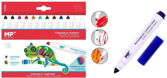 Madrid Papel Chamaleon Markers Μαρκαδόροι Ζωγραφικής Χονδροί Σετ 12 χρώματα
