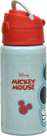 Gim Mickey Kids Water Bottle Mickey Aluminium with Straw 500ml