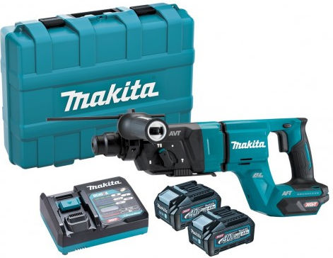 Makita XGT Κρουστικό Σκαπτικό Πιστολέτο Μπαταρίας Brushless 40V 2x4Ah με Υποδοχή SDS Plus HR007GM201