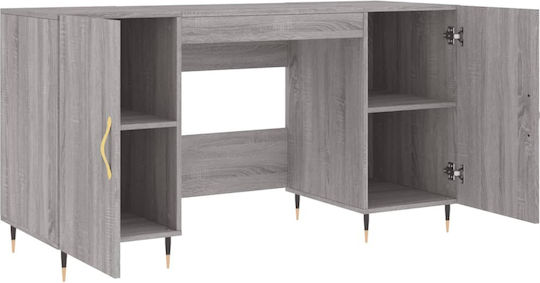 Birou de Lemn Gri 140x50x75cm