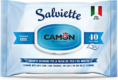 Camon Salviette Dog Body Cleansing Wipes with Fragrance Alcohol Free