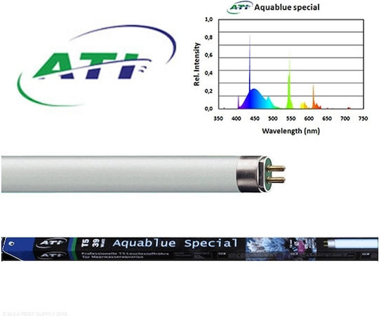 Ati Φωτιστικό Ενυδρείου με Λάμπα T5 με Μπλε Φως 39W