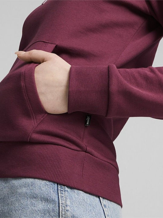 Logo Women's Sweatshirt Hooded Burgundy