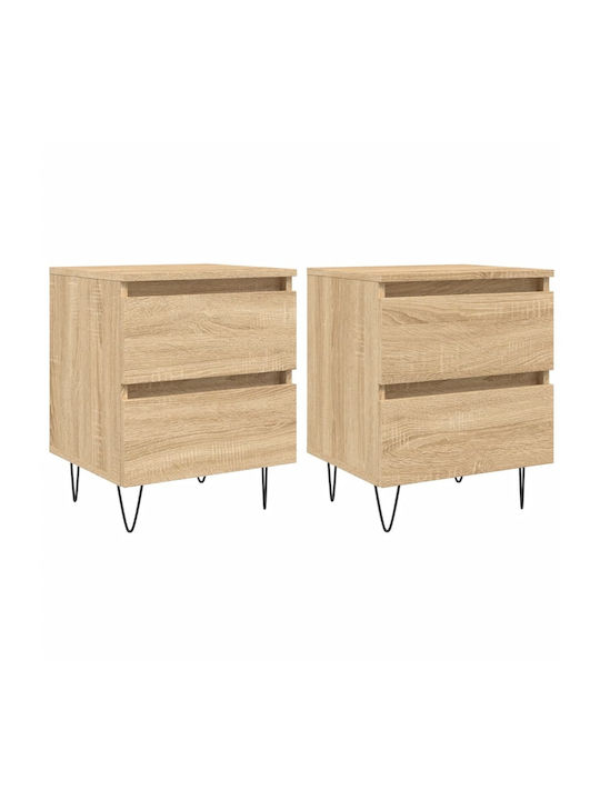 Wooden Bedside Tables 2pcs 40x35x50cm