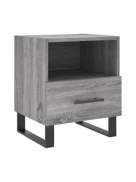 Wooden Bedside Table Gray 40x35x47.5cm