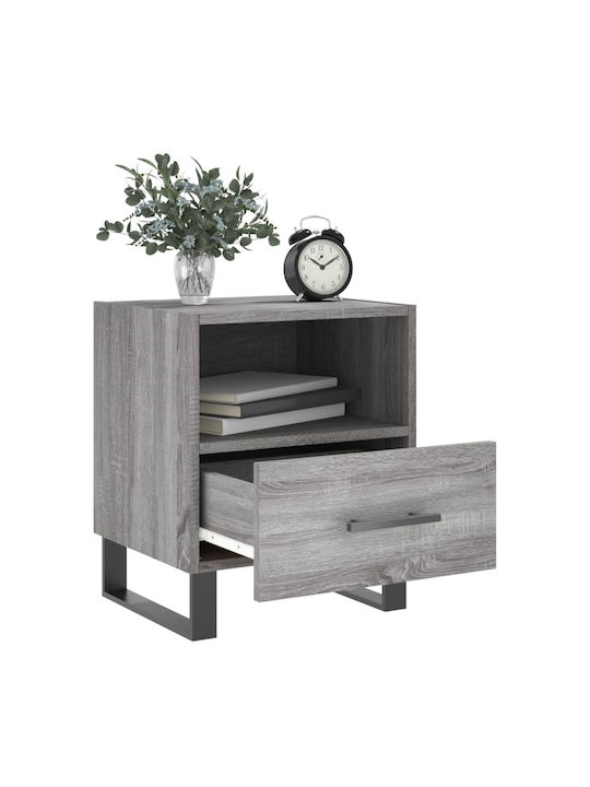 Wooden Bedside Table Gray 40x35x47.5cm
