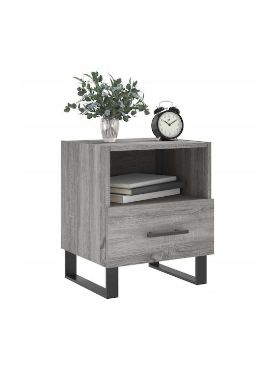 Wooden Bedside Table Gray 40x35x47.5cm