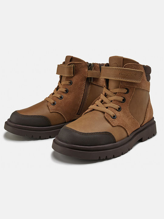 Mayoral Kids Suede Boots with Zipper Tabac Brown