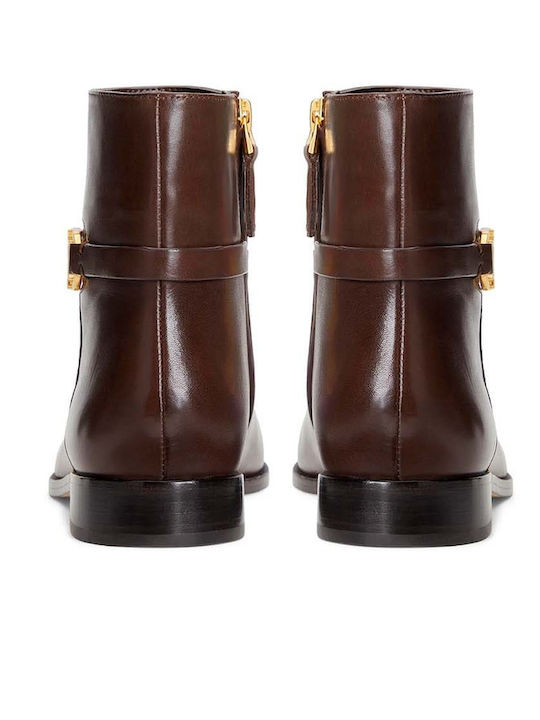Leder Damen Chelsea Stiefeletten Braun