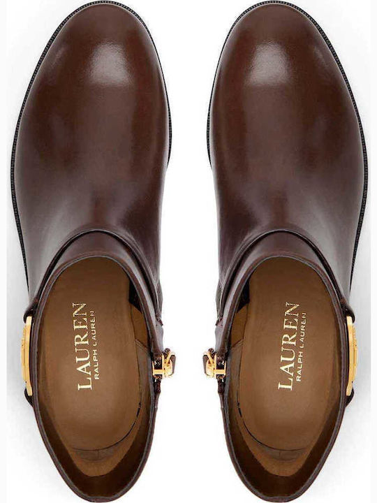 Leder Damen Chelsea Stiefeletten Braun