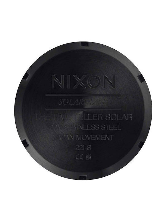Nixon Time Teller Herrenuhr 40mm Solar mit Schwarz Metallarmband