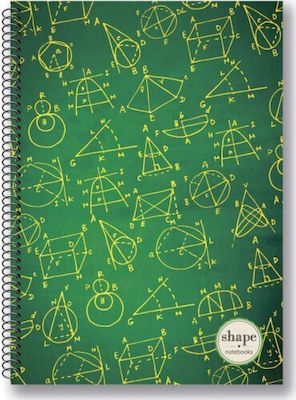 Shape Notebooks Spiral Notebook Ruled B5 90 Sheets 3 Subjects 1pcs (Μiscellaneous Designs)