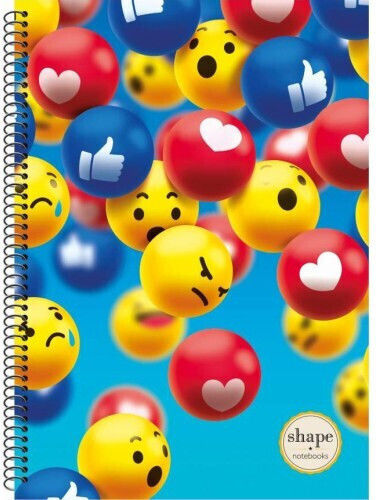 Shape Notebooks Caiet Școlar Cu Spirală Cu Dungi B5 90 Foi De Hârtie 3 Separatoare (Desene Și Modele Diverse)