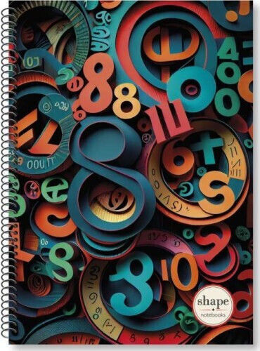 Shape Notebooks Тетрадка Спирала На Райета А4 120 Листове 4 Теми Numbers (Различни Дизайни)