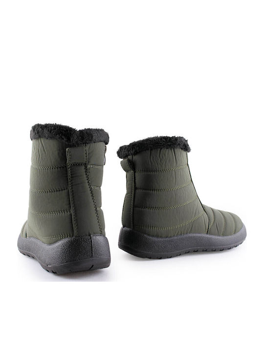 Stiefeletten Damen mit Pelz Khaki