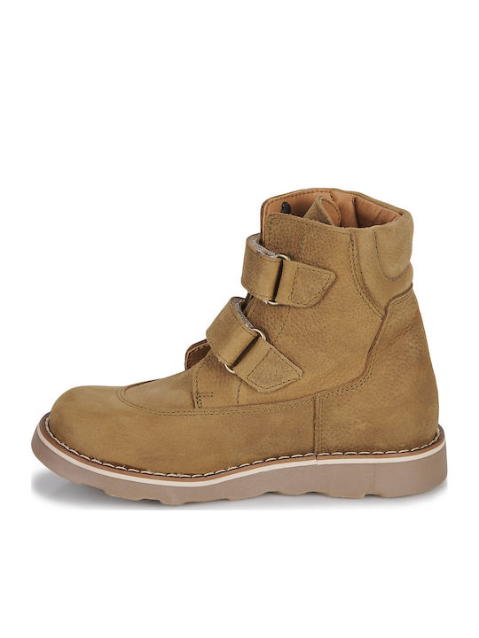 Suede Kinderstiefeletten mit Klettverschluss Braun
