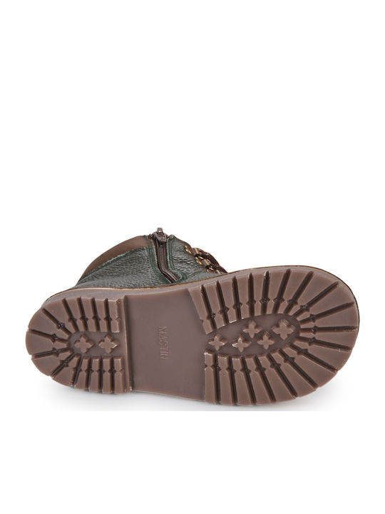 Kids Boots with Zipper Khaki
