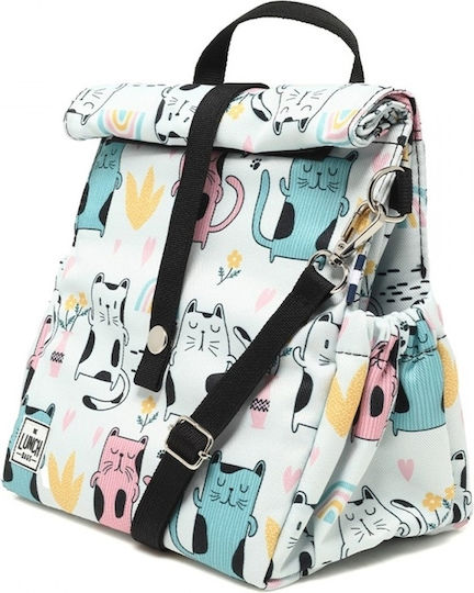 The Lunch Bags Kids Kitties Σχολικό Ισοθερμικό Τσαντάκι Φαγητού Χειρός 5lt Λευκό 21x16x24cm