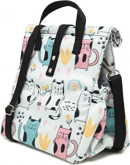 The Lunch Bags Kids Kitties Σχολικό Ισοθερμικό Τσαντάκι Φαγητού Χειρός 5lt Λευκό 21x16x24cm