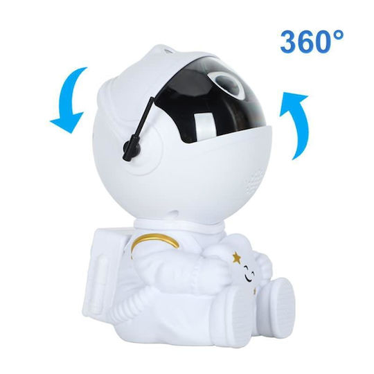 XO Παιδικό Φωτιστικό Projector Astronaut Sky με Προβολή Αστεριών Λευκό 8.5x5x7.6εκ.