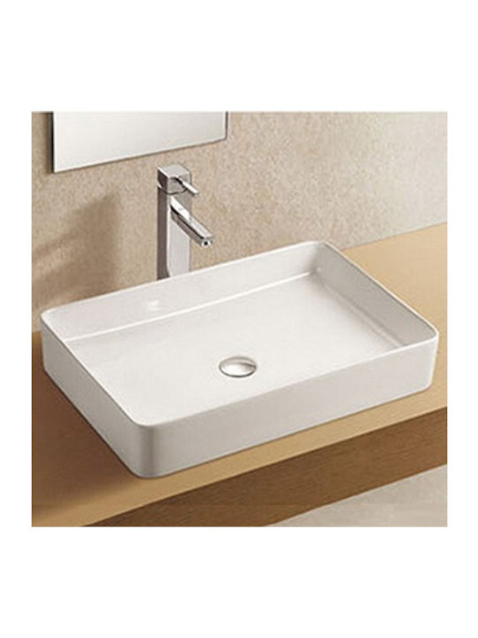 Karag Deasupra Blatului Chiuvetă Porțelan 60.5x40.5x11cm Alb