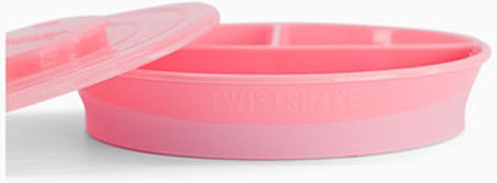 Twistshake Baby Food Plate Divided Plate made of Plastic Pink