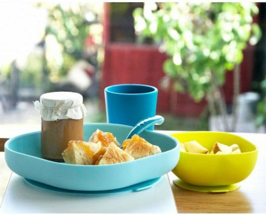 Beaba Baby Food Plate made of Silicone Light Blue