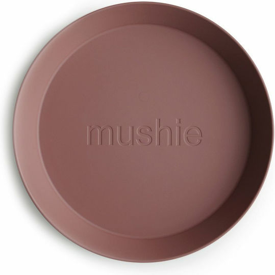 Mushie Παιδικό Πιάτο Φαγητού Dinner από Πλαστικό Κόκκινο 2τμχ