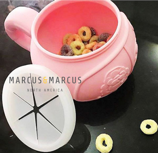Marcus & Marcus Ροζ Σνακ Μπολ Σιλικόνης Καπάκι Ροζ