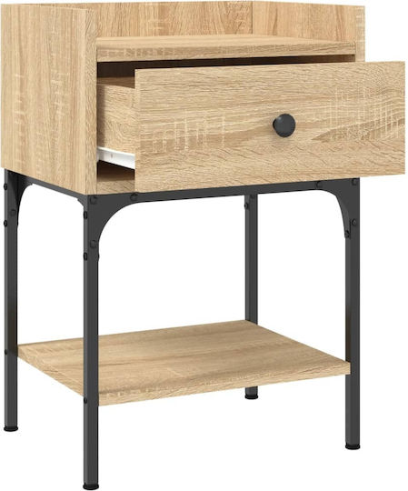 Ξύλινα Bedside Tables with Metallic Legs 2pcs 40.5x31x60cm