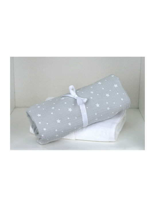 Baby Oliver Piqué-Swaddle-Tuch in Gray Farbe 80x80cm. 1Stück