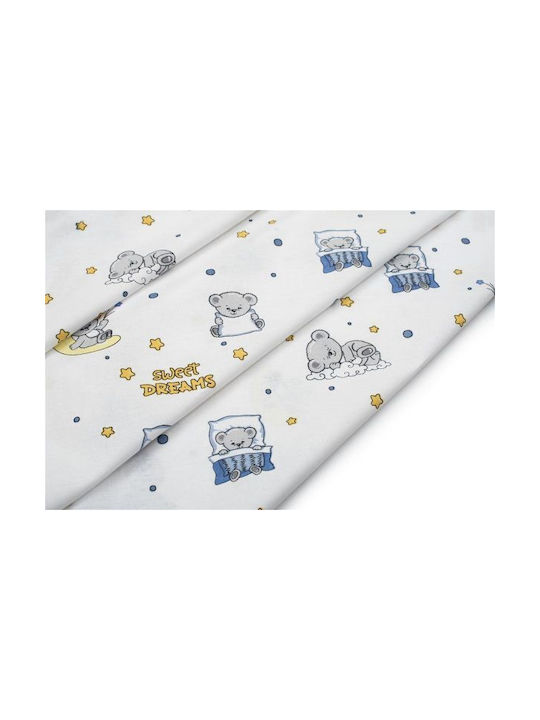 Dimcol Set Kids Duvet Cover Single with Pillowcase Cotton White-sky Blue 160x240cm