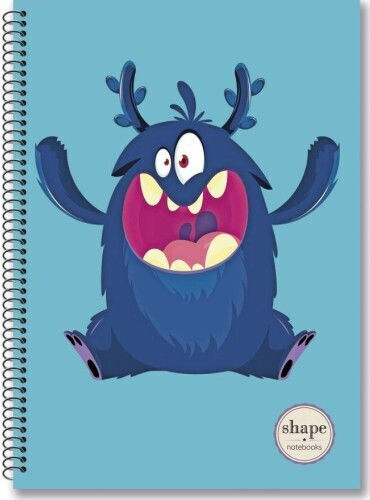 Shape Notebooks Spiral School Notebook Ruled B5 30 Paper Sheets Monsters (Various Designs or Colours)
