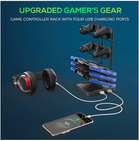 Γραφείο Gaming ERK-GIP-P47B-V1 Ξύλινο Black με Μεταλλικά Πόδια 120x60x77εκ.
