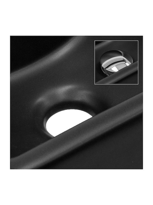 ML-Design Montat pe perete Deasupra Blatului Chiuvetă Ceramică 33.5x25.5x13cm Negru