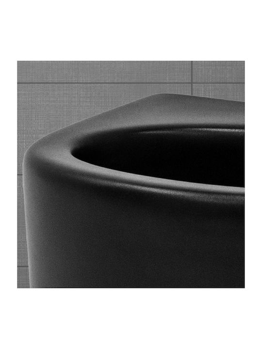 ML-Design Montat pe perete Deasupra Blatului Chiuvetă Ceramică 33.5x25.5x13cm Negru