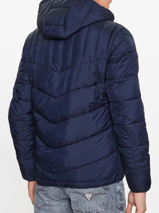 Guess Men's Winter Puffer Jacket Blue