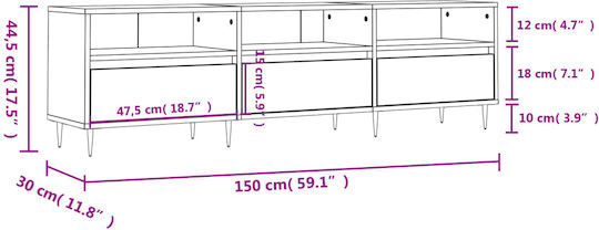 TV Stand Gray M150xD30xH44.5cm