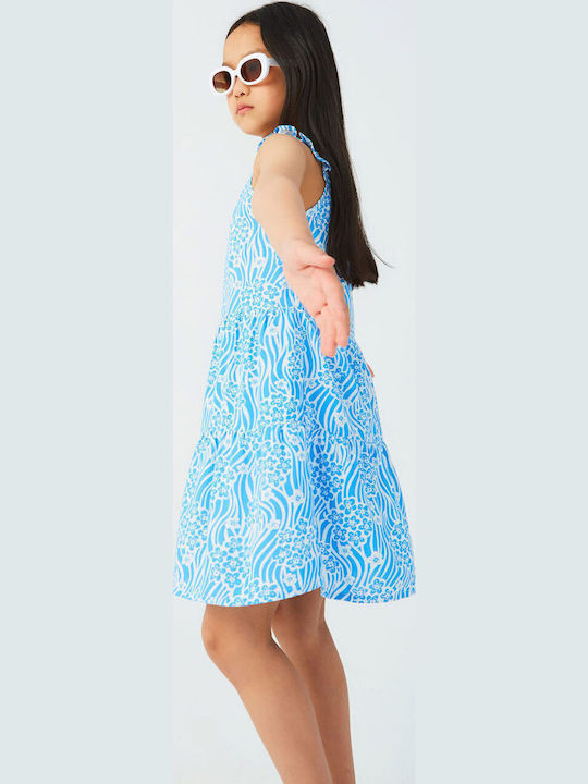 Rochie pentru Copii Fără mâneci Floral Albastru deschis