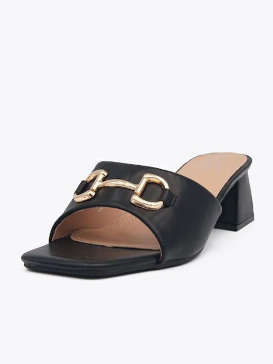 Joya Chunky Heel Mules Black