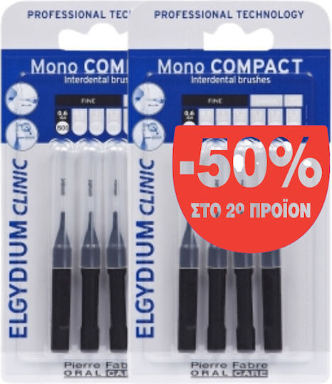 Elgydium Clinic Mono Compact Interdental Brushes 0.35mm Black 4pcs