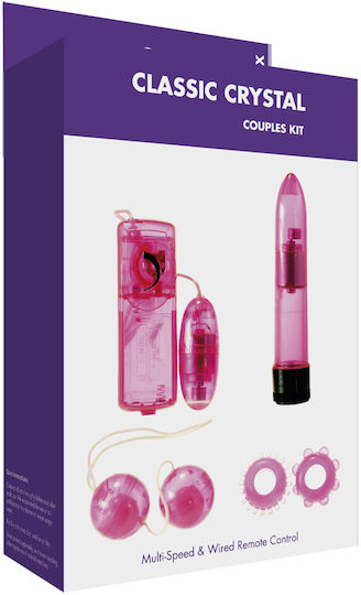 XR Me You Us Classic Crystal Κλασικός Δονητής Couples Kit Ροζ