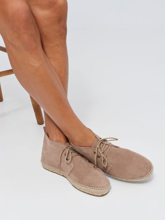 Din piele întoarsă Espadrile pentru bărbați în culoarea Roz