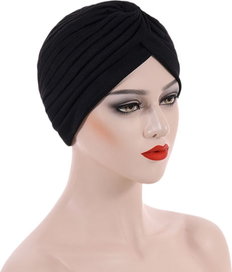 Turban Hair Headbands Women's Turban Black TJM-594-1 Black 1pcs