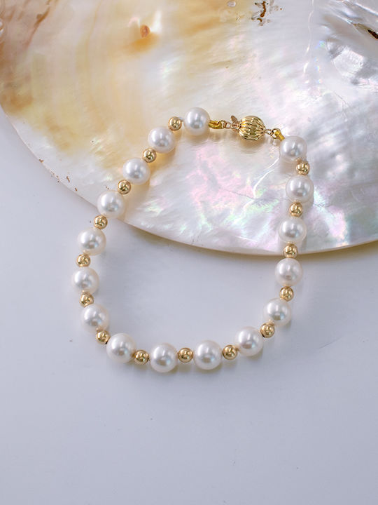 Margaritari Bracelet Set made of Gold 14K with Pearls