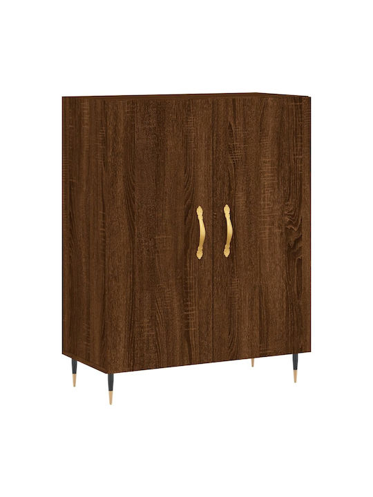 Sideboard Wooden Brown Oak 69.5x34x90cm